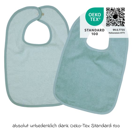 Wörner Set da 2 Bavaglioni Giganti con bottoni a pressione 30 x 45 cm - Mint