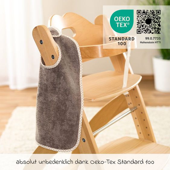 Wörner 2er Set Riesen-Lätzchen mit Druckknöpfen - Natur Hellbraun