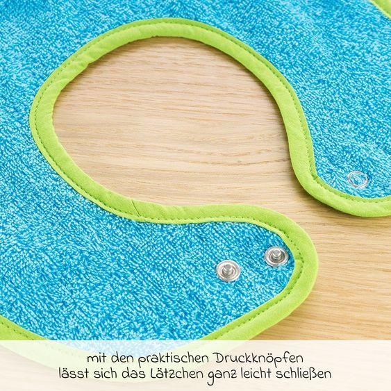 Wörner Set of 2 giant bibs with press studs - Ocean Lime