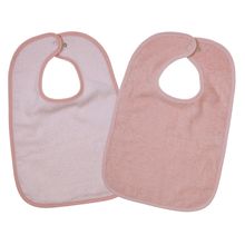 2er Set Riesen-Lätzchen mit Druckknöpfen 30 x 45 cm - Rosa
