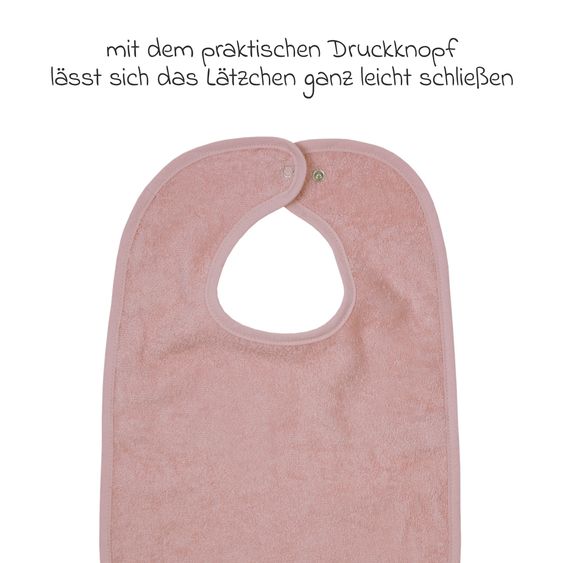 Wörner 2er Set Riesen-Lätzchen mit Druckknöpfen 30 x 45 cm - Rosa