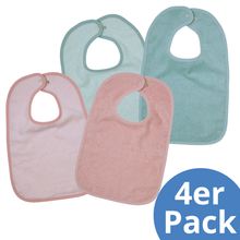 Set de 4 Bavoirs Géants avec Boutons-Pression 30 x 45 cm - Rose Menthe