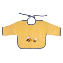 Bavaglino con maniche - Ricamo Api - Giallo