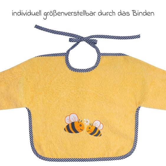 Wörner Bavaglino con maniche - Ricamo Api - Giallo