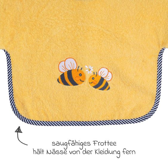 Wörner Bavaglino con maniche - Ricamo Api - Giallo