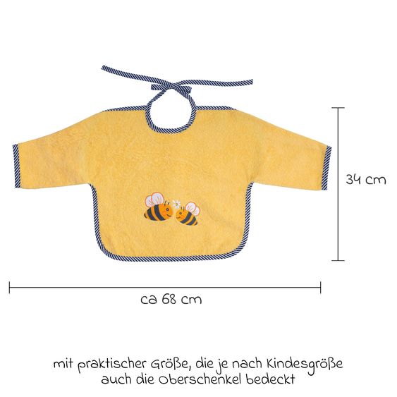 Wörner Bavaglino con maniche - Ricamo Api - Giallo