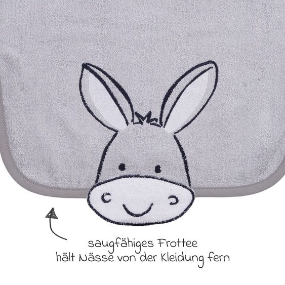 Wörner Ärmel-Lätzchen - Stickerei Esel - Hellgrau