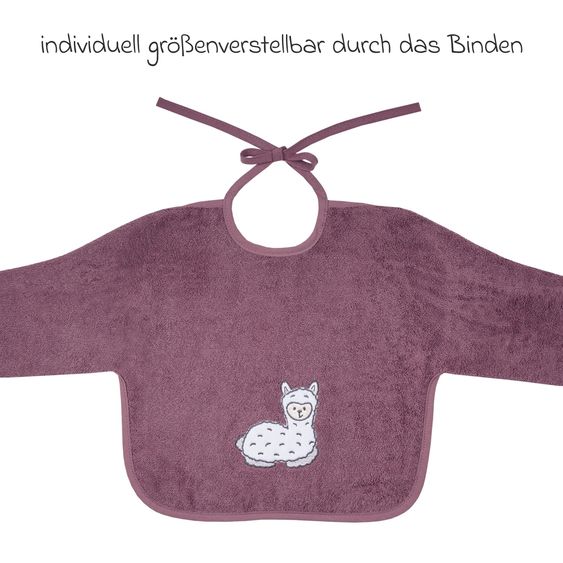 Wörner Sleeve Bib - Embroidery Llama - Mauve