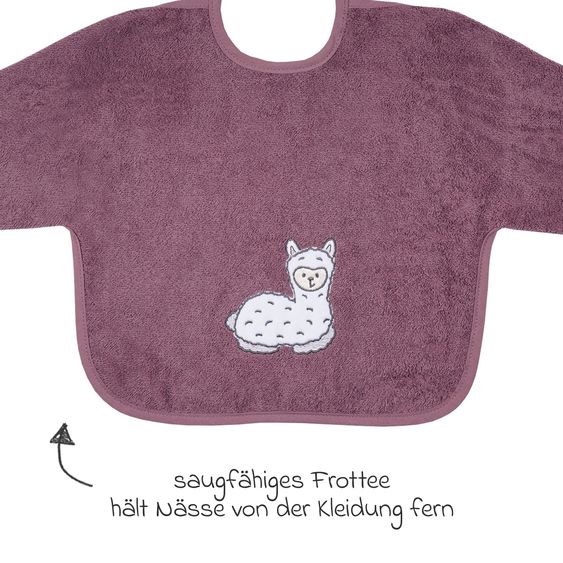 Wörner Sleeve Bib - Embroidery Llama - Mauve