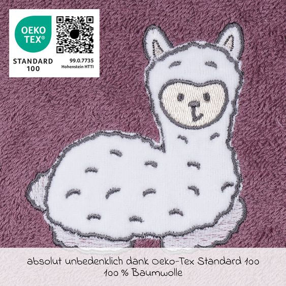 Wörner Sleeve Bib - Embroidery Llama - Mauve