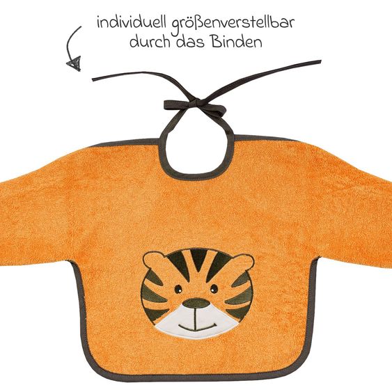 Wörner Ärmel-Lätzchen - Stickerei Tiger - Orange