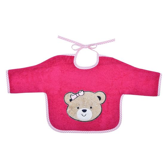 Wörner Sleeve bib - Teddy head - Berry