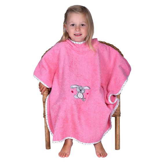 Wörner Bade-Poncho 75 x 120 cm - Hase - Bubblegum