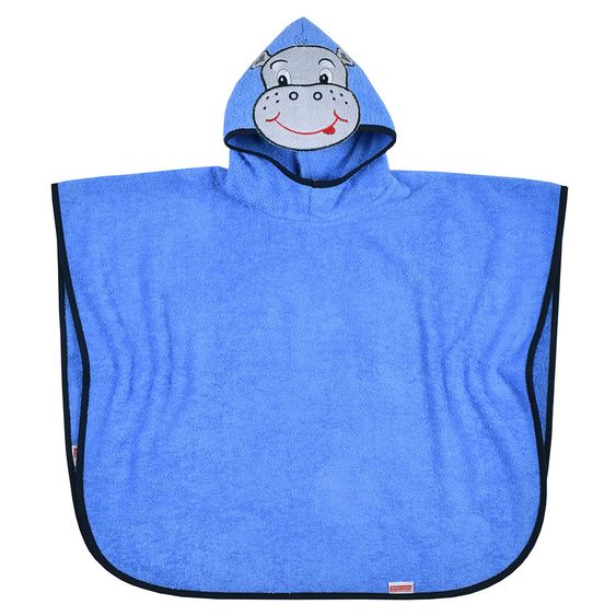Wörner Bade-Poncho 75 x 120 cm - Hippo - Blau
