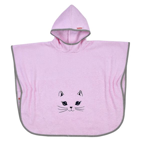 Wörner Bade-Poncho 75 x 60 cm - Kätzchen - Rosa
