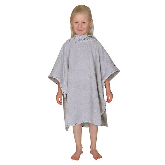 Wörner Bade-Poncho 75 x 60 cm - Sterne - Hellgrau