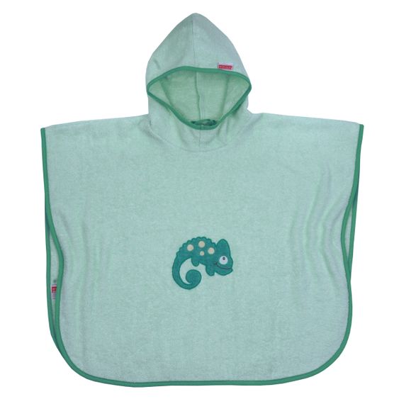 Wörner Bade-Poncho 75 x 60 cm - Stickerei Eidechse - Mint