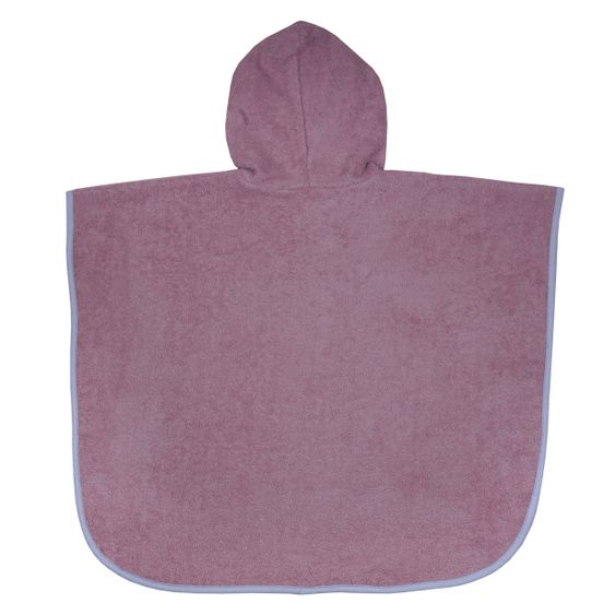 Wörner Bade-Poncho 75 x 60 cm - Stickerei Maulwurf - Dunkelflieder
