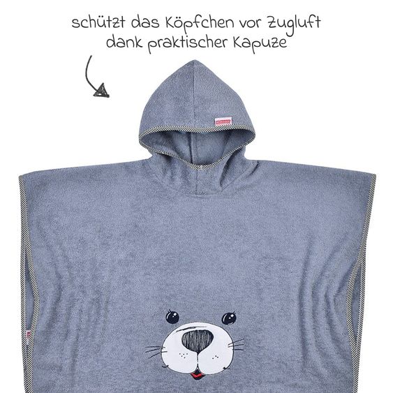 Wörner Bath poncho 75 x 60 cm - Seal - Grey Light grey