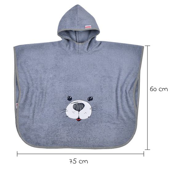 Wörner Bath poncho 75 x 60 cm - Seal - Grey Light grey