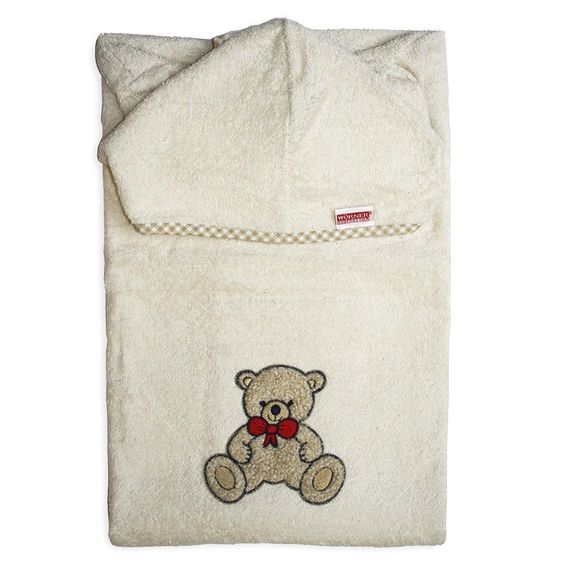 Wörner Poncho da bagno 75 x 60 cm - Orsetto - Natura