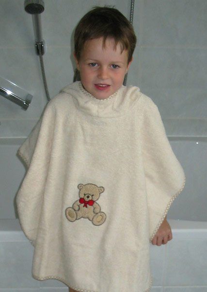 Wörner Poncho da bagno 75 x 60 cm - Orsetto - Natura