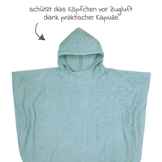 Wörner Bade-Poncho 75 x 60 cm - Uni Eisblau