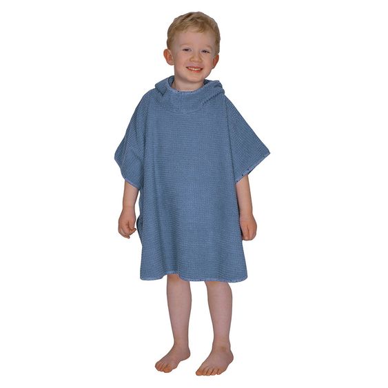 Wörner Bade-Poncho Bio-Baumwolle 75 x 60 cm - Walli - Blau