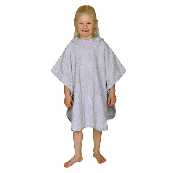 Wörner Bade-Poncho Bio-Baumwolle 75 x 60 cm - Walli - Hellgrau