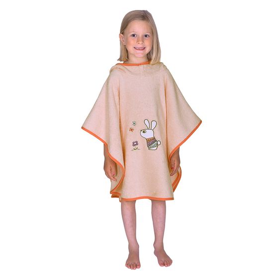 Wörner Bade-Poncho GOTS 75 x 60 cm - Hase - Apricot