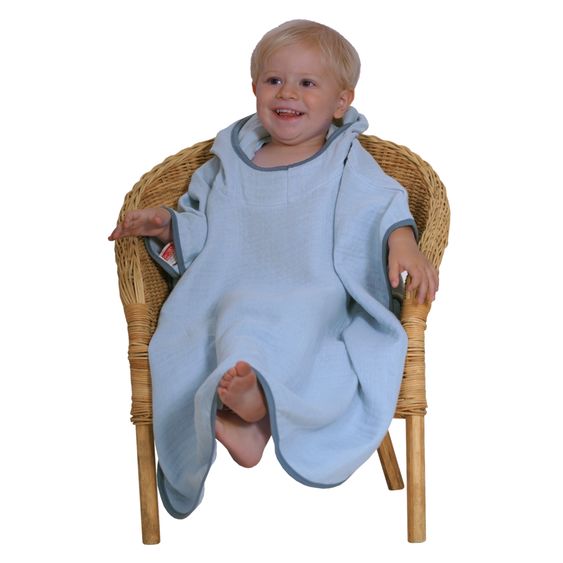 Wörner Bade-Poncho Mull 75 x 60 cm - Hellblau