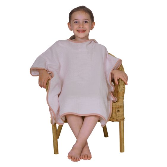 Wörner Bade-Poncho Mull 75 x 60 cm - Lachsrosa