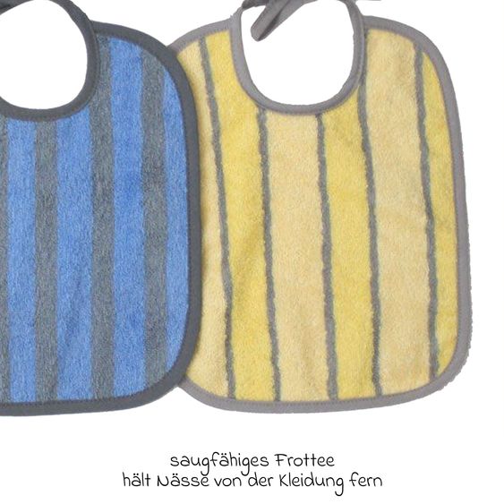 Wörner Bib 3 Pack - Blue Grey Stripes