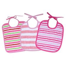 Binde-Lätzchen 3er Pack - Streifen Rosa Pink