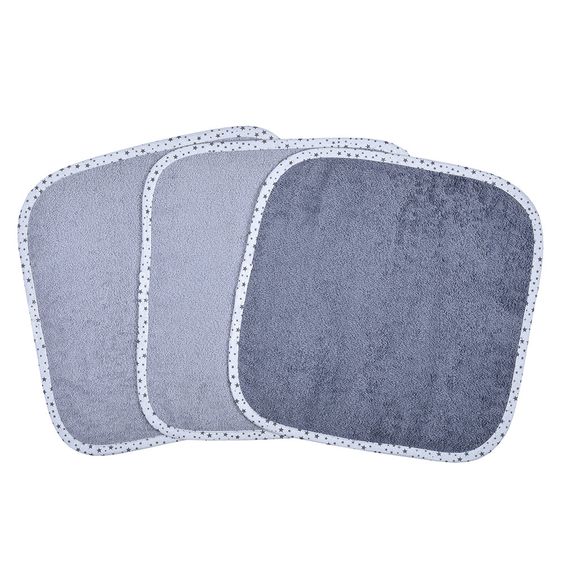 Wörner Handtuch 3er Pack 30 x 30 cm - Grau Hellgrau