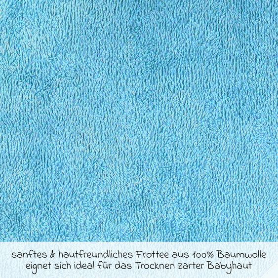 Wörner Kapuzen-Badetuch 100 x 100 cm - Aqua Petrol