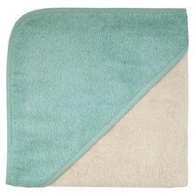 Kapuzenbadetuch 100 x 100 cm - Greige Stahlblau