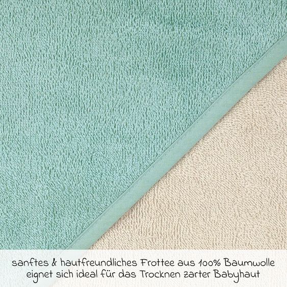 Wörner Kapuzenbadetuch 100 x 100 cm - Greige Stahlblau