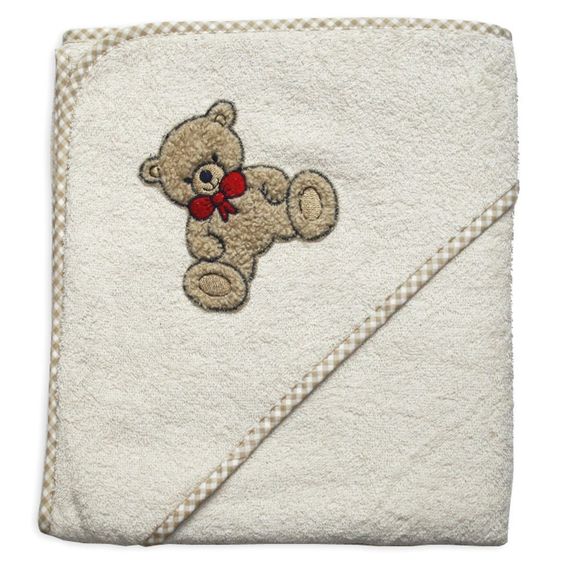 Wörner Asciugamano da bagno con cappuccio 100 x 100 cm - Teddy Nature