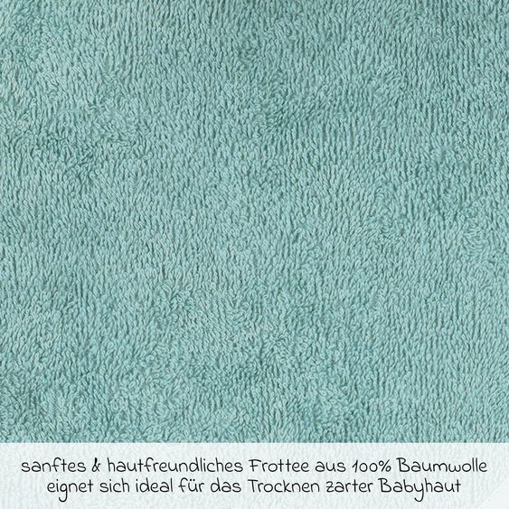 Wörner Telo da bagno con cappuccio 100 x 100 cm - tinta unita blu ghiaccio menta