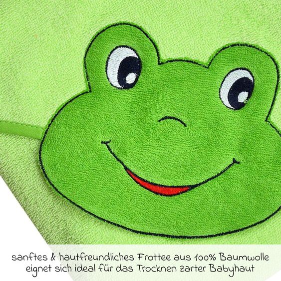 Wörner Kapuzenbadetuch 80 x 80 cm - Frosch Limone