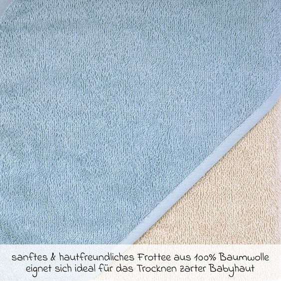 Wörner Kapuzenbadetuch 80 x 80 cm - Greige Stahlblau