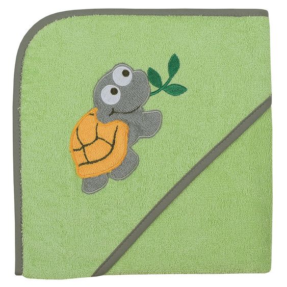 Wörner Kapuzenbadetuch 80 x 80 cm - Schildkröte - Opalgrün