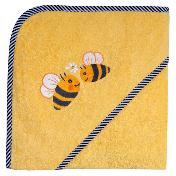 Wörner Accappatoio con cappuccio 80 x 80 cm - Ricamo Api - Giallo