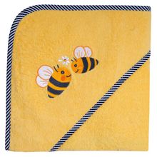 Accappatoio con cappuccio 80 x 80 cm - Ricamo Api - Giallo