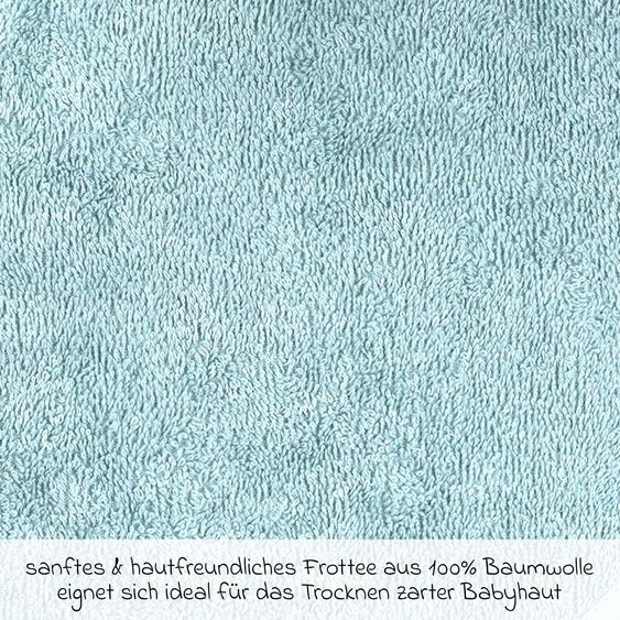 Wörner Hooded bath towel 80 x 80 cm - Embroidery polar bear - Mint