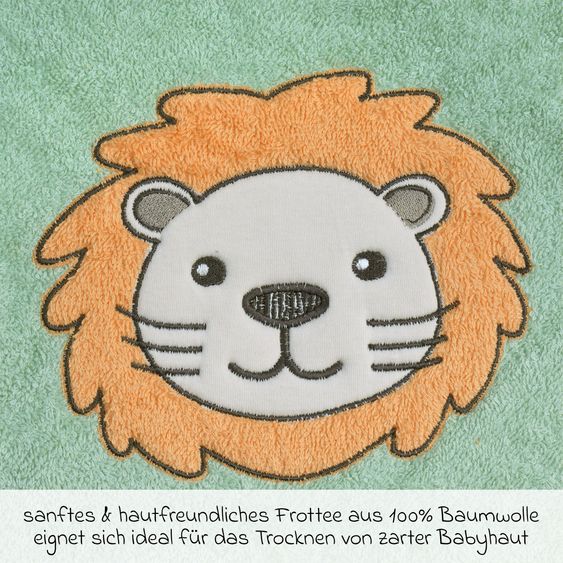 Wörner Accappatoio con cappuccio 80 x 80 cm - Ricamo Leone - Helloliv