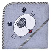 Asciugamano con cappuccio 80 x 80 cm - Ricamo Seal Grigio