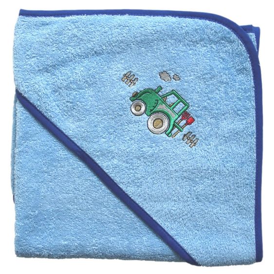 Wörner Asciugamano con cappuccio 80 x 80 cm - Blu trattore