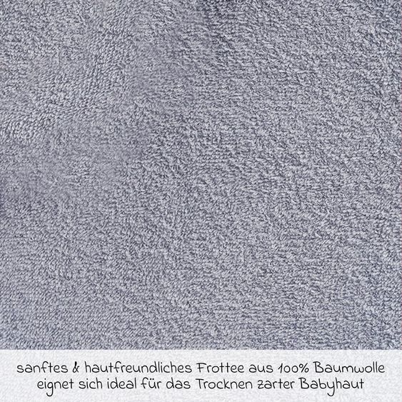 Wörner Asciugamano con cappuccio 80 x 80 cm - Uni - Crome Crystal